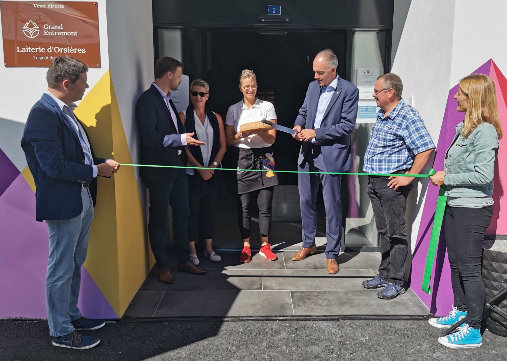 De gauche à droite : Simon Tornay, Joachim Rausis, Magaly Jacquemettaz, Sabine Coppey, Christophe Darbellay, Benoît Tornay, Martine Jacques-Dufour