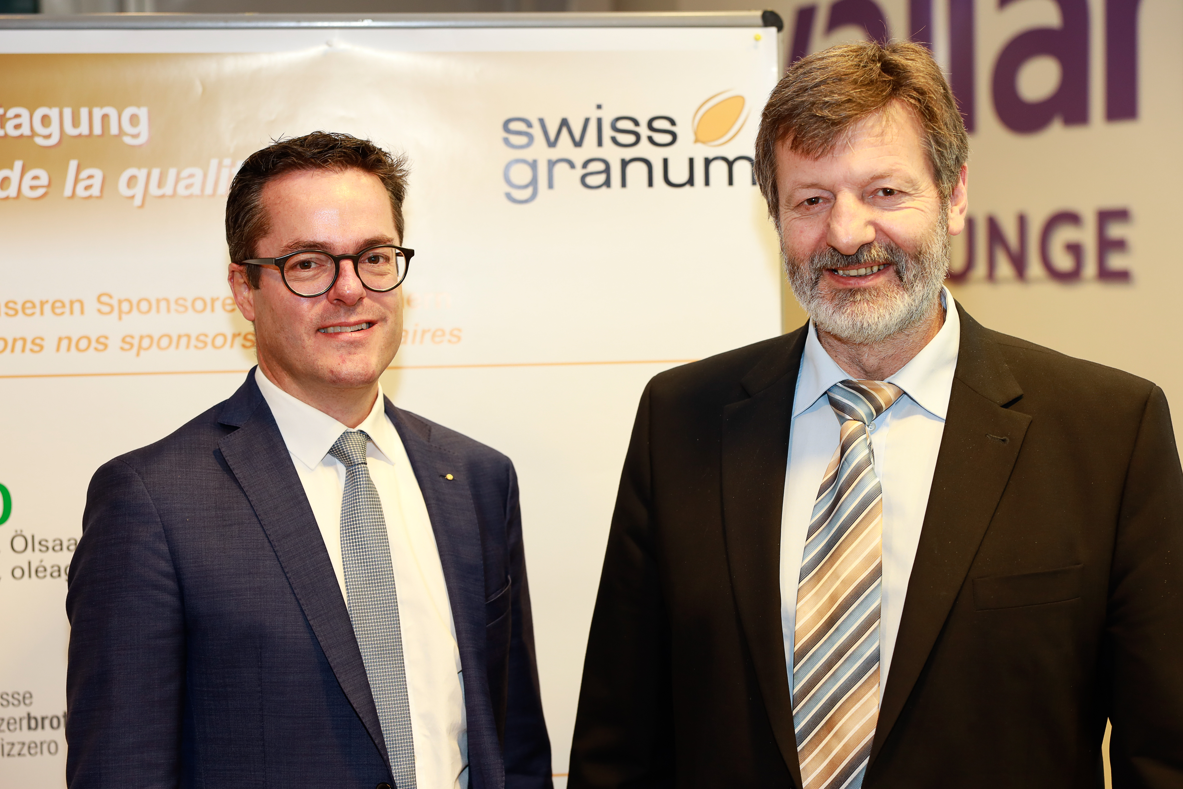 Stephan Scheuner et Fritz Glauser, respectivement directeur et président de swiss granum