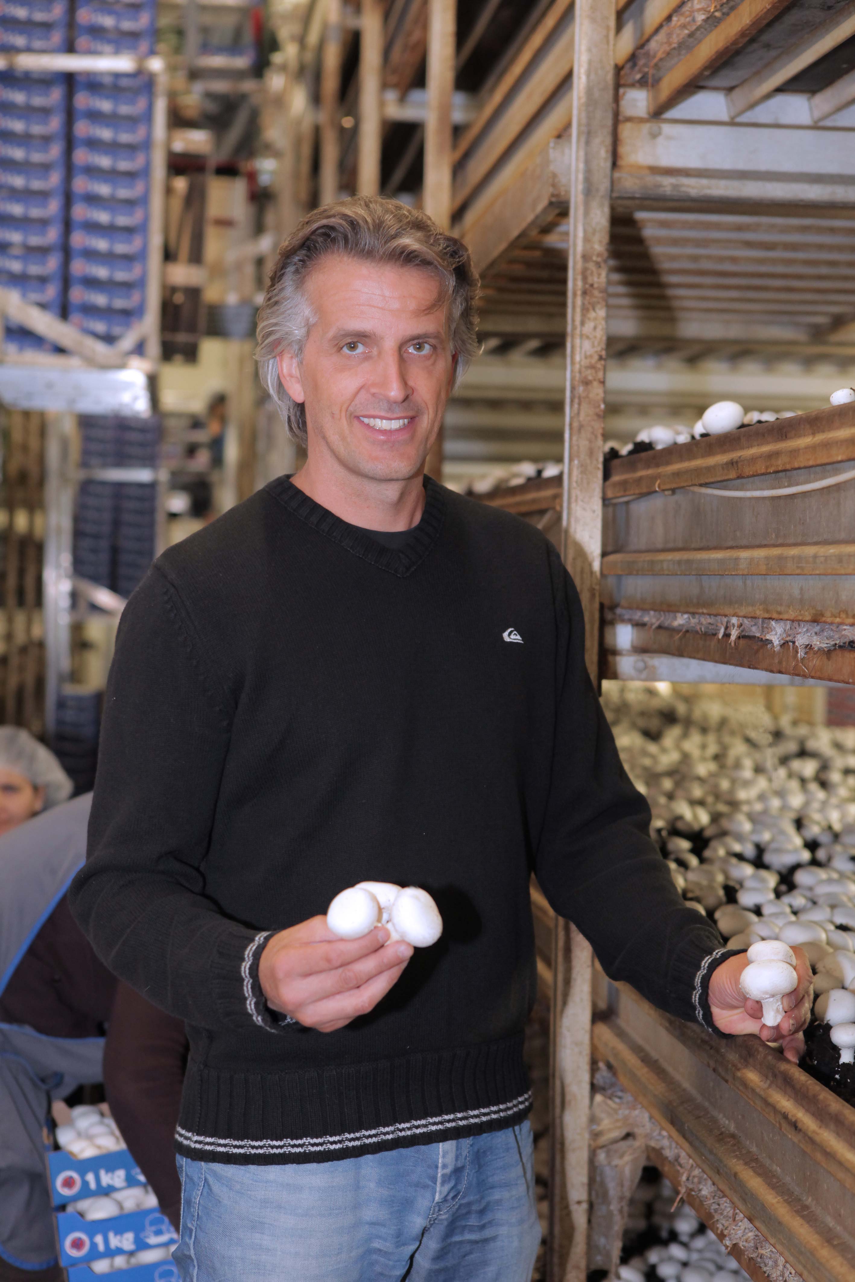 Photo : Cédric Stadler, nouveau président de l’Union suisse des producteurs de champignons   