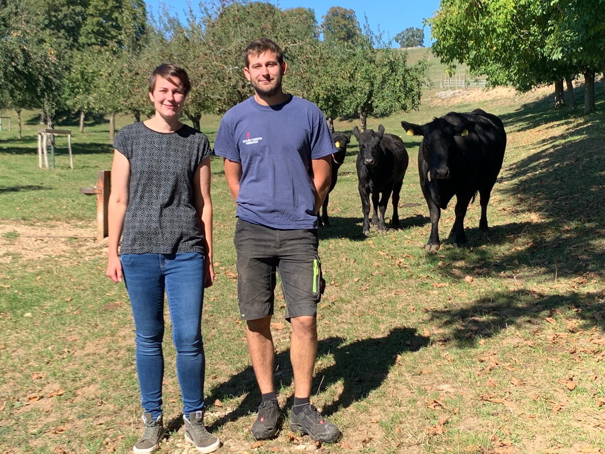 Eugénie et Adrien Gerber, éleveurs de vaches mères Porrentruy (JU)